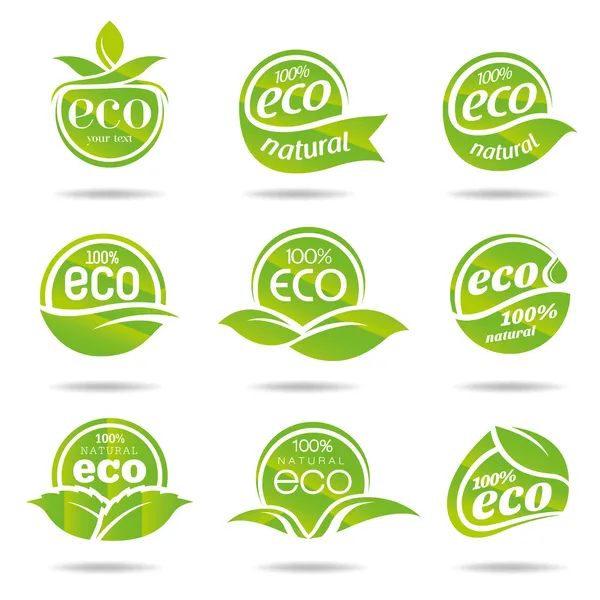 Ekologi Ikonuppsättning. Eco-ikoner — Stock vektor