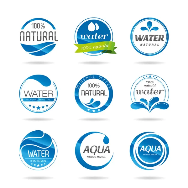 Elementi di design dell'acqua. Icona acqua — Vettoriale Stock
