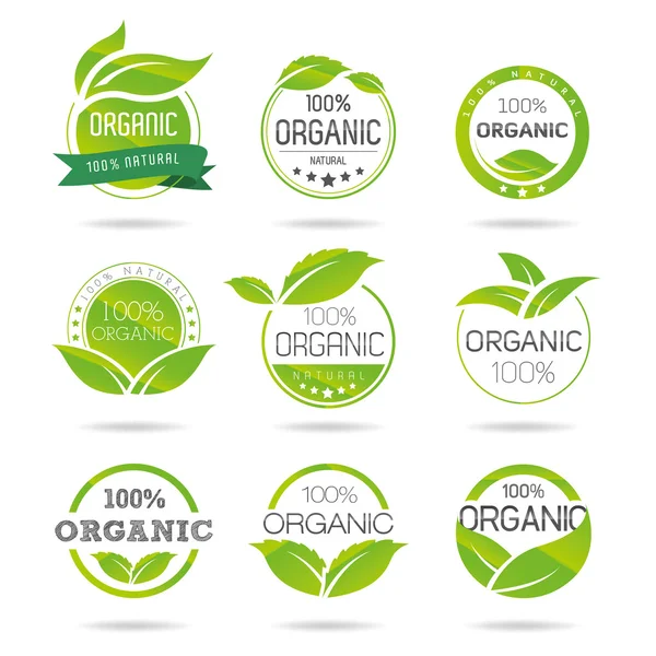 Ecologia, set di icone organiche. Icone ecologiche — Vettoriale Stock