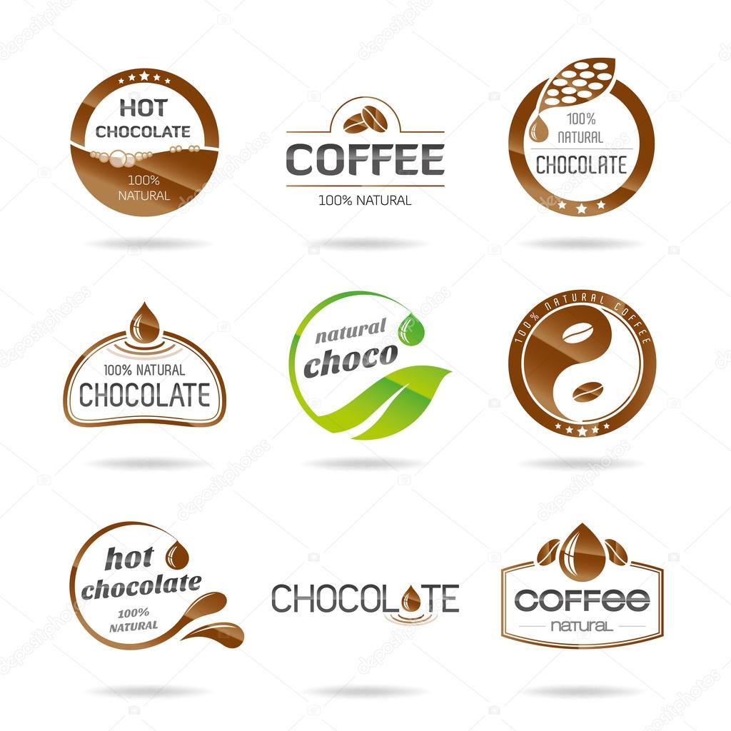 Chocolate, coffe and caramel icon design - sticker.