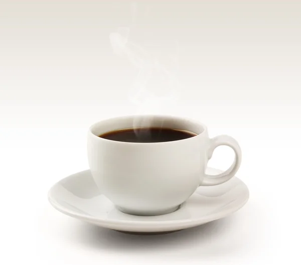 Coffee cup and saucer on a white background (clipping path). — Stock Photo, Image