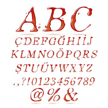 Ketchup alphabet upper case italic