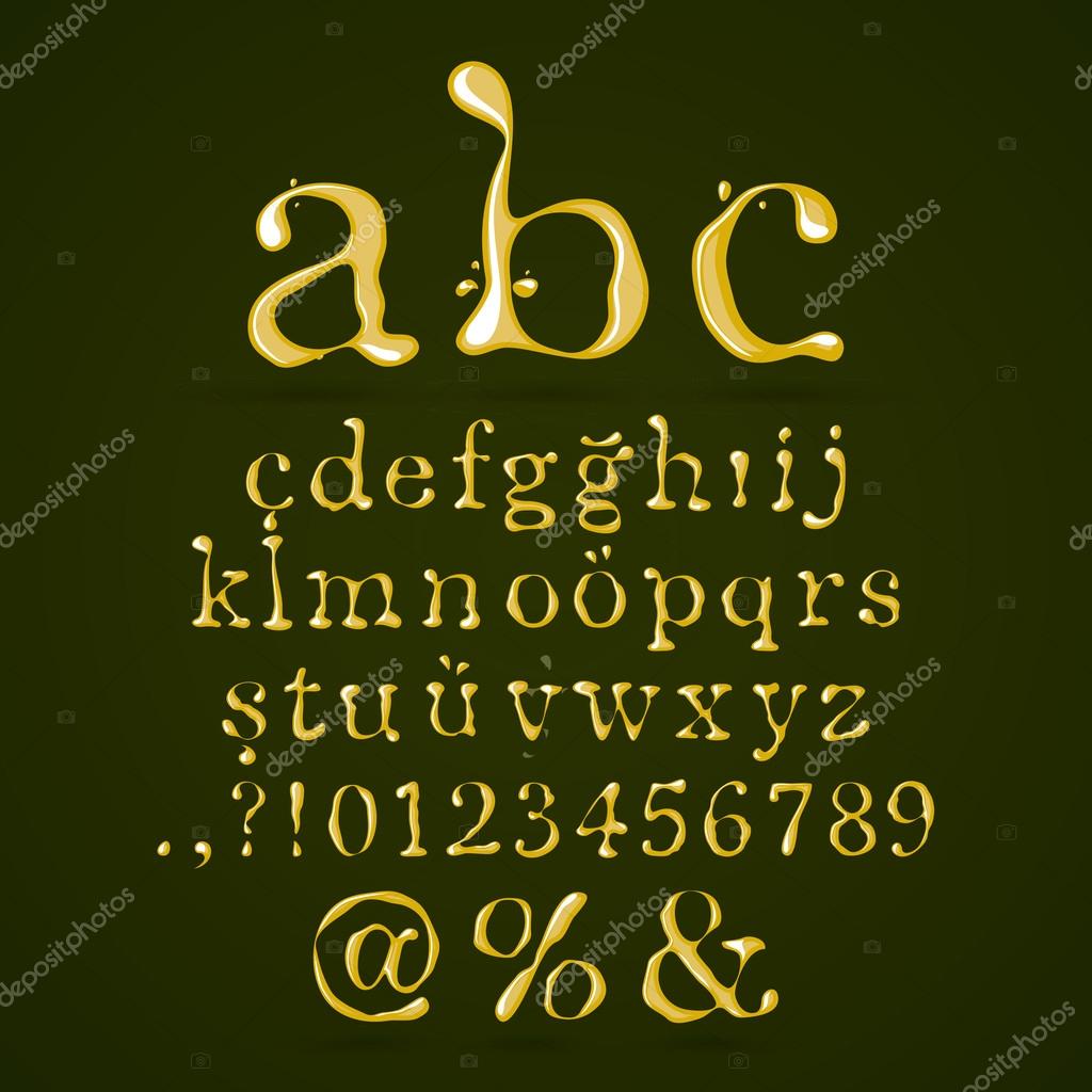 Olive Oil Alphabet Lower Case Stock Vector Image By C Erryan 46114669
