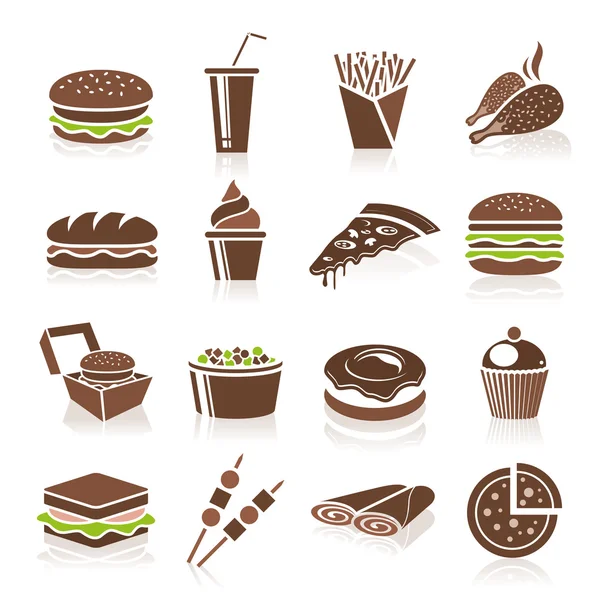 Fast Food pictogrammen — Stockvector