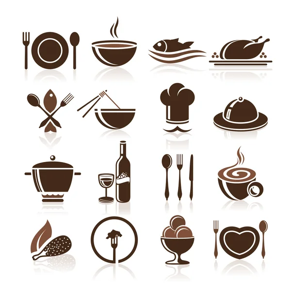 Juego de iconos de cocina y cocina — Vector de stock