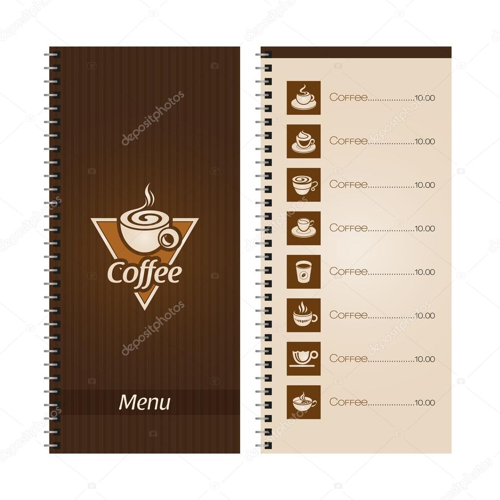 Set of coffee menu