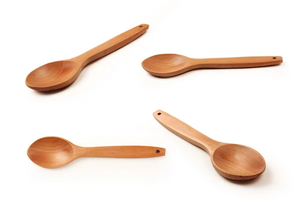 Wooden spoon set with clipping path — Stock Photo, Image