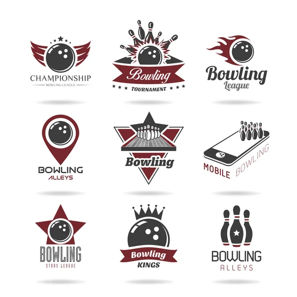 Bowling Icon set — Stok Vektör