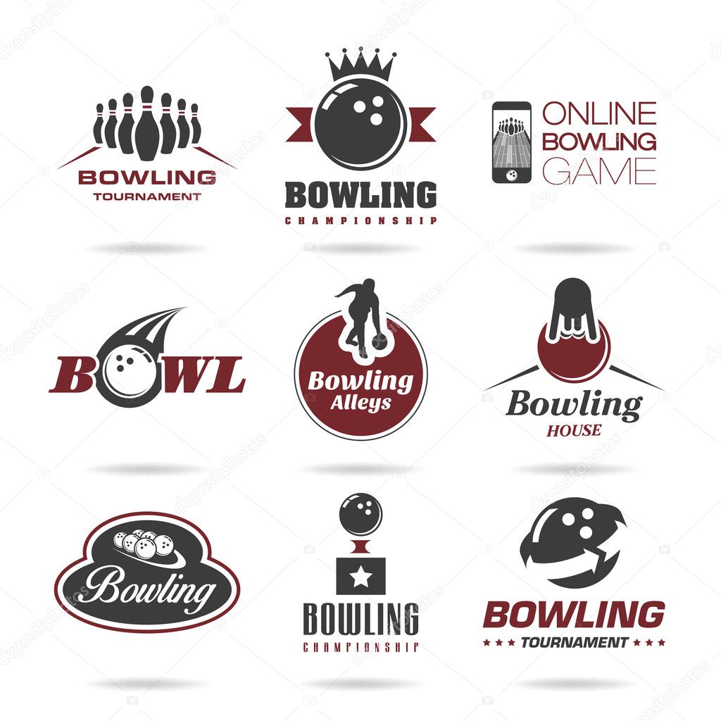 Bowling icon set