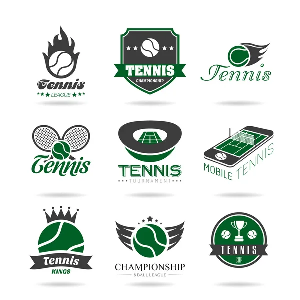 Ensemble icône de tennis — Image vectorielle