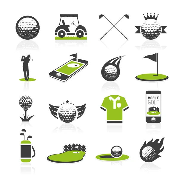 Set icona golf — Vettoriale Stock
