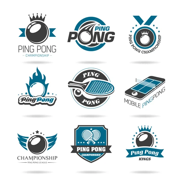 Conjunto de iconos de ping pong - 2 — Vector de stock