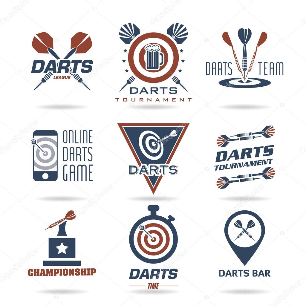 Darts set of quality icons that can be used on