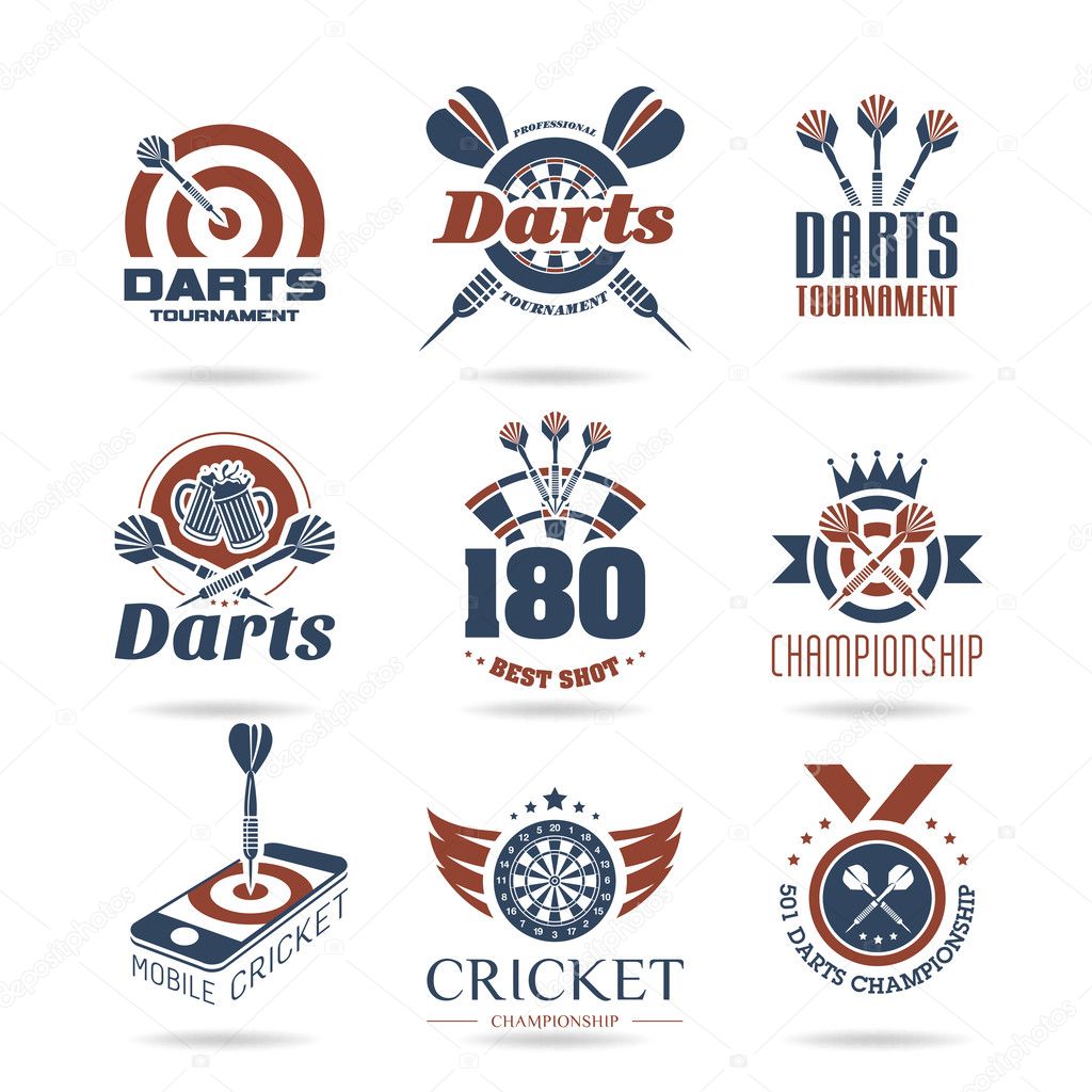 Darts set of quality icons that can be used on