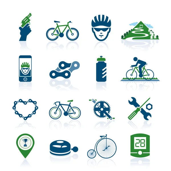 Juego de iconos de bicicleta — Vector de stock