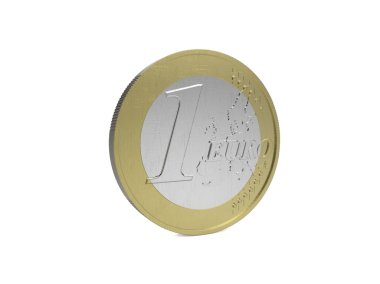 Beyaz arkaplanda euro sikke
