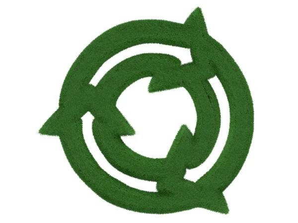 Recykling symbol trawa — Zdjęcie stockowe