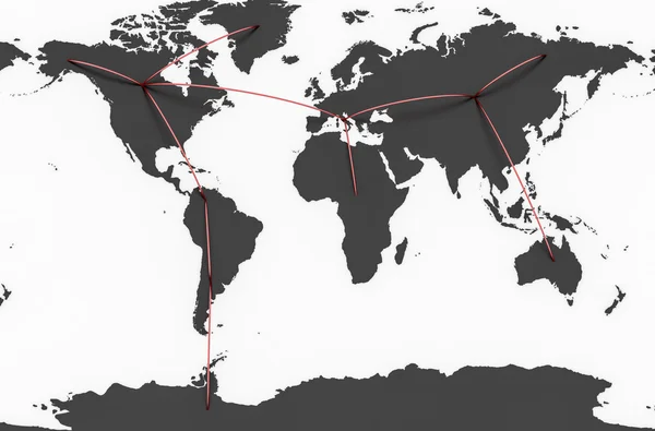 Hi-Tech World Map — Stock Photo, Image