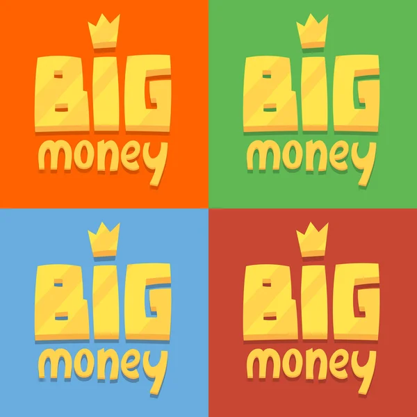 Zestaw ikon oznaczone duże pieniądze — Zdjęcie stockowe