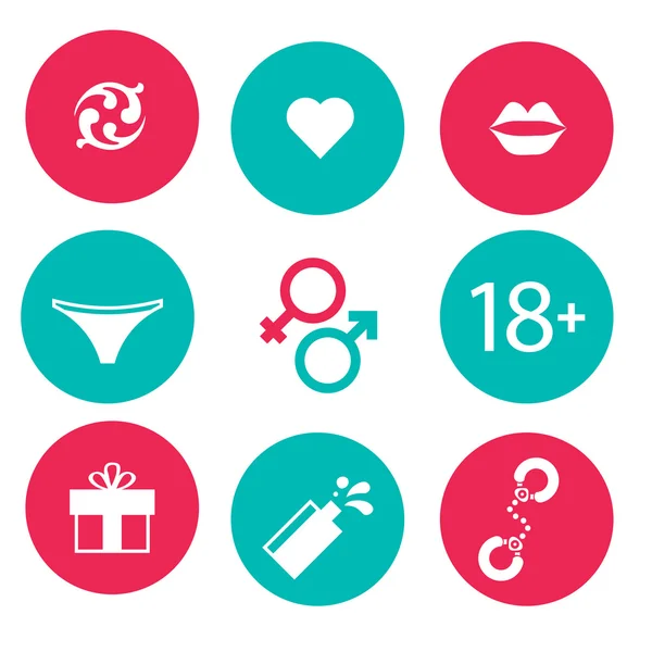 Set of icons adult relations — Stock Photo, Image
