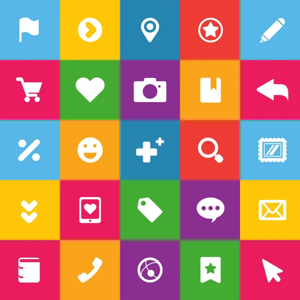 Web インタ フェースのカラー アイコンのセット — ストック写真