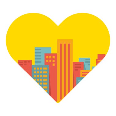 vektör arka plan: büyük bir şehrin kalbinde