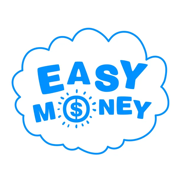 Cloud with the words easy money — Stock Vector