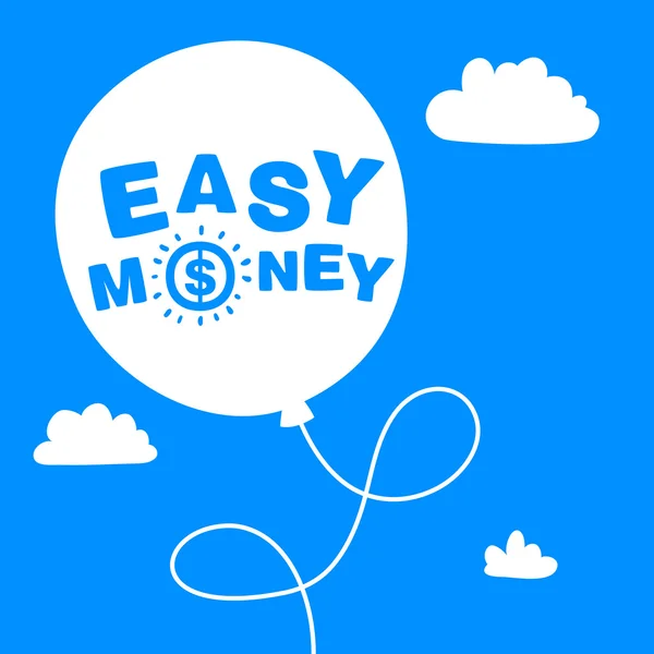 Balloon with the words easy money — Stock Vector