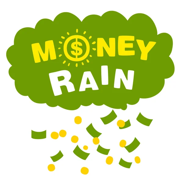 Vector money rain with banknotes and coins — Stock Vector