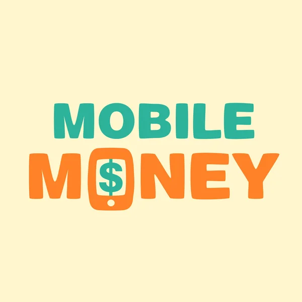 Text mobiles Geld Dollar — Stockvektor