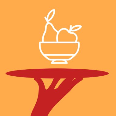 meyve tabağı ile tepsi.