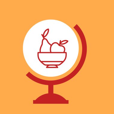 Küre meyve tabağı üzerinde.