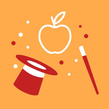 şapka büyücü elma. 