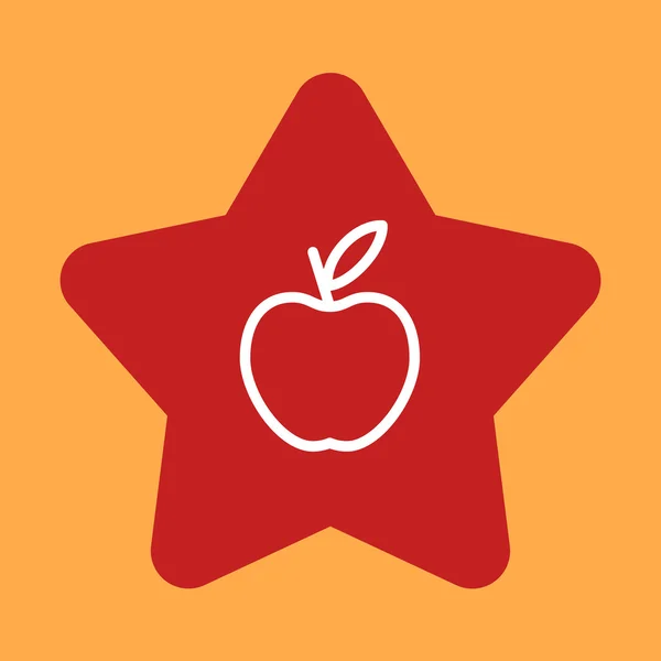 Estrella con manzana . — Vector de stock