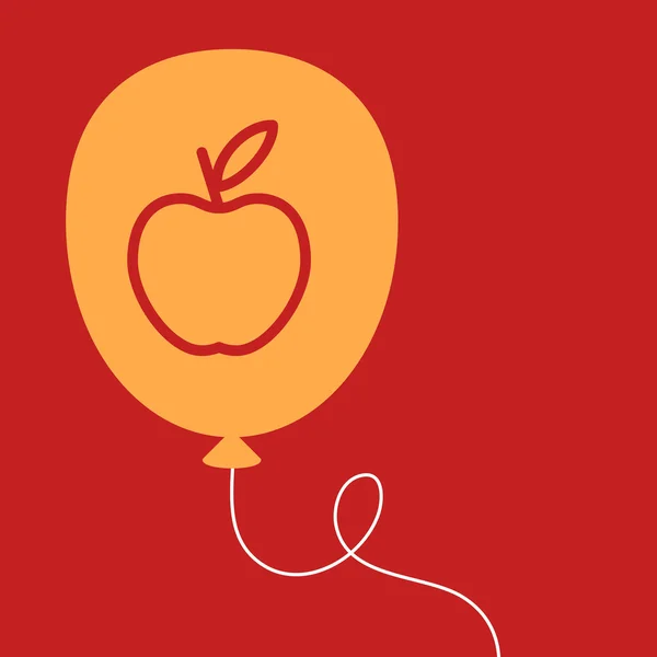 Balloon with apple. — Stock Vector