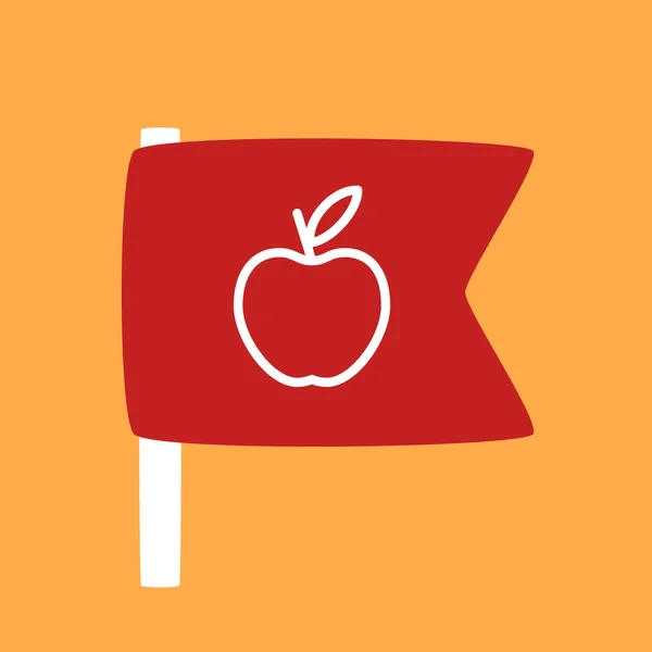 Le drapeau de la pomme . — Image vectorielle