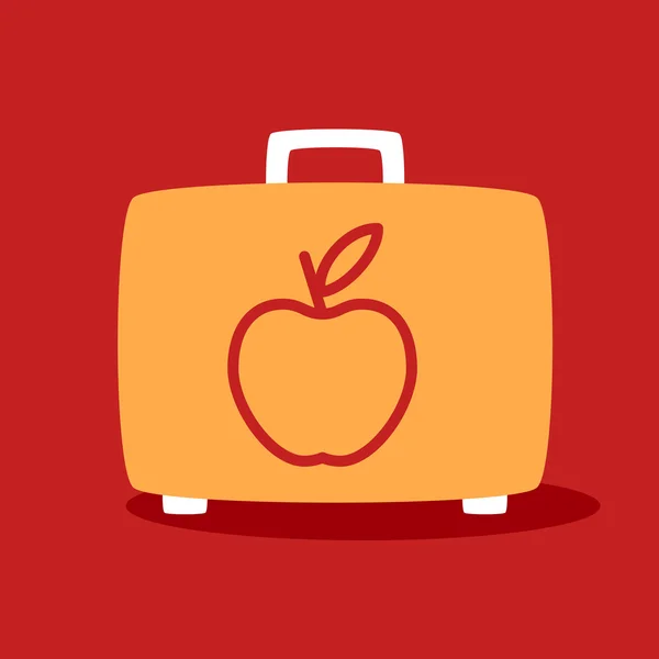 Suitcase with apple — Stock Vector