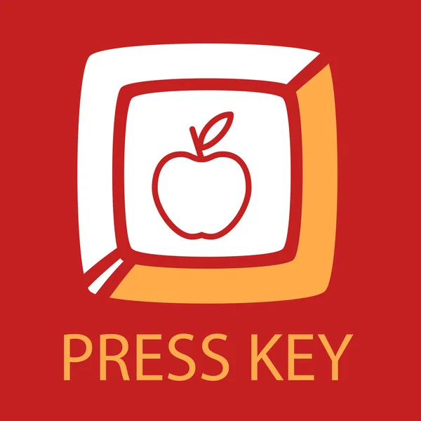 Klavye anahtar apple — Stok Vektör