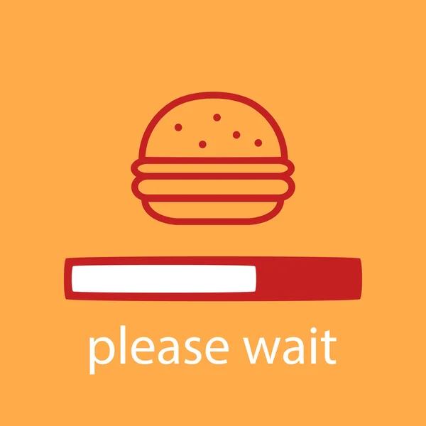 Voortgangsbalk met een hamburger. — Stockvector