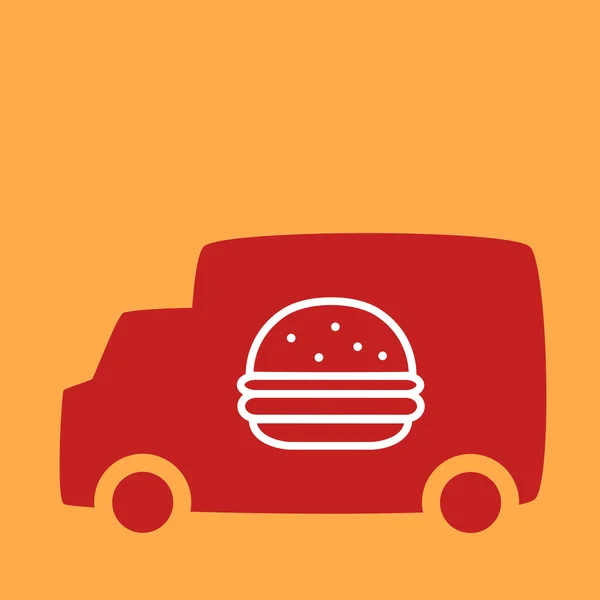 Truck met een hamburger. — Stockvector