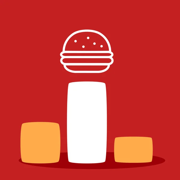 Valutazione con un hamburger . — Vettoriale Stock