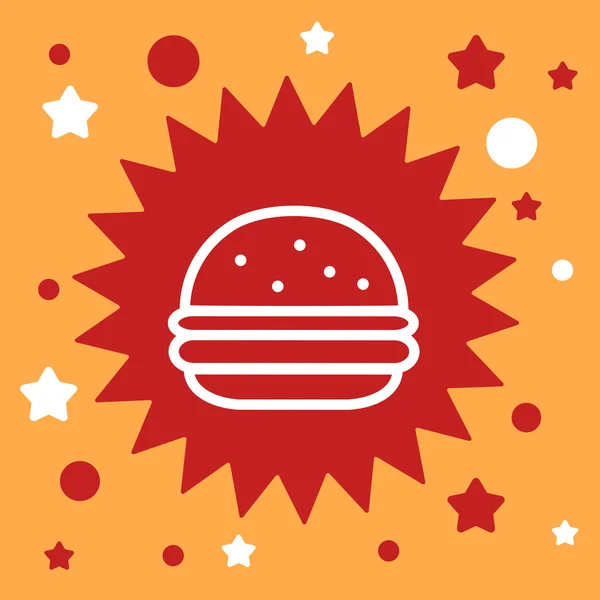 Star sign with burger. — Stock Vector