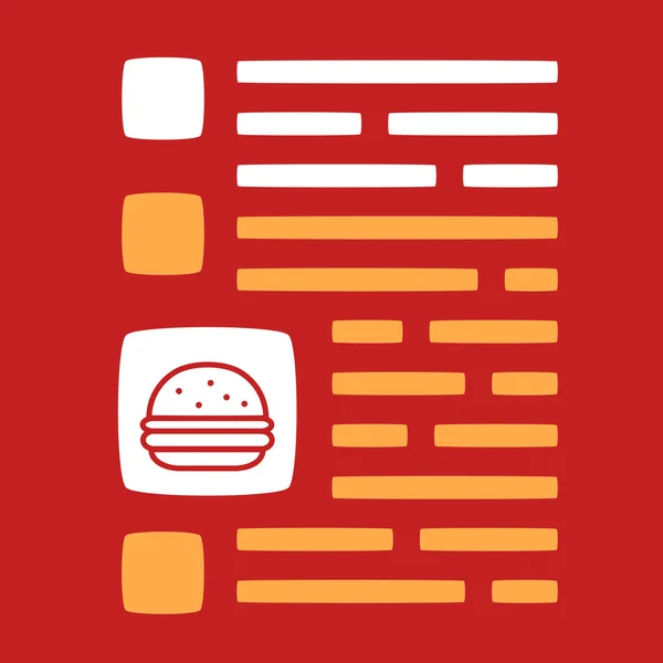 Text mit Burger. — Stockvektor
