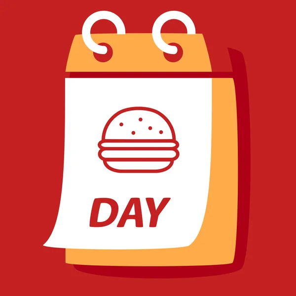 Calendario con hamburguesa . — Archivo Imágenes Vectoriales