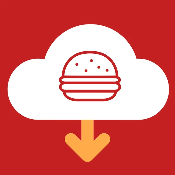 Cloud download hamburger . — Vettoriale Stock