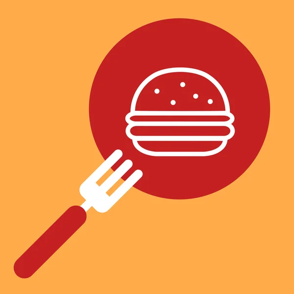 Plug stretches with a burger. — Stock Vector