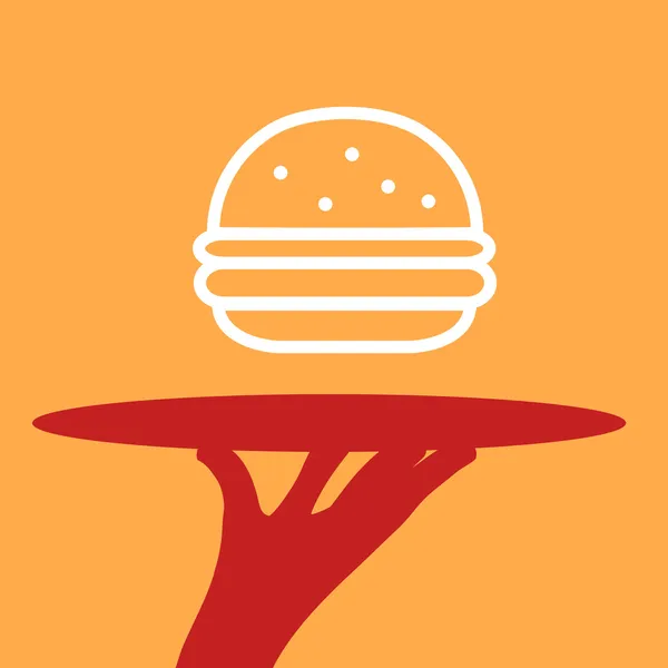 Dienblad met Hamburger . — Stockvector