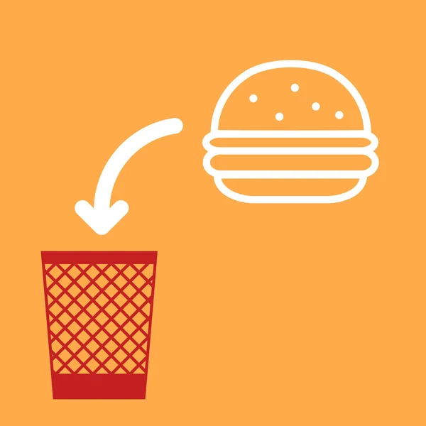 Throw out  burger — Stock Vector