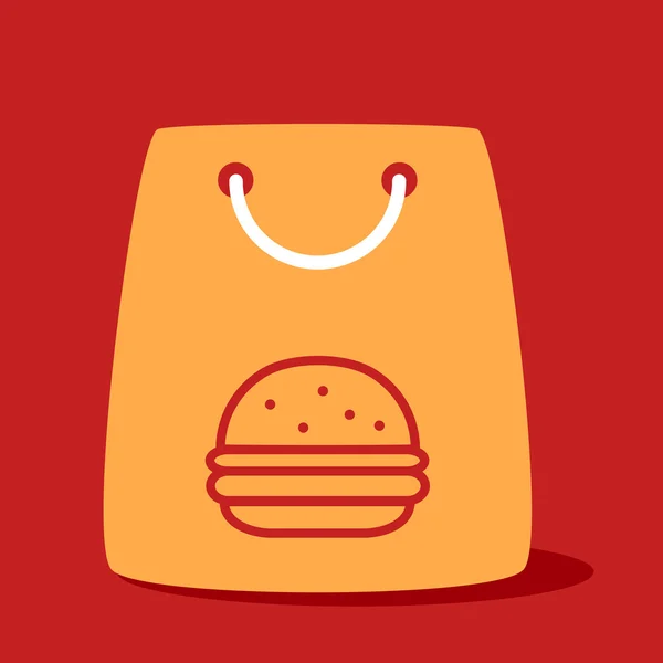 Shopping burger bag — Stock Vector