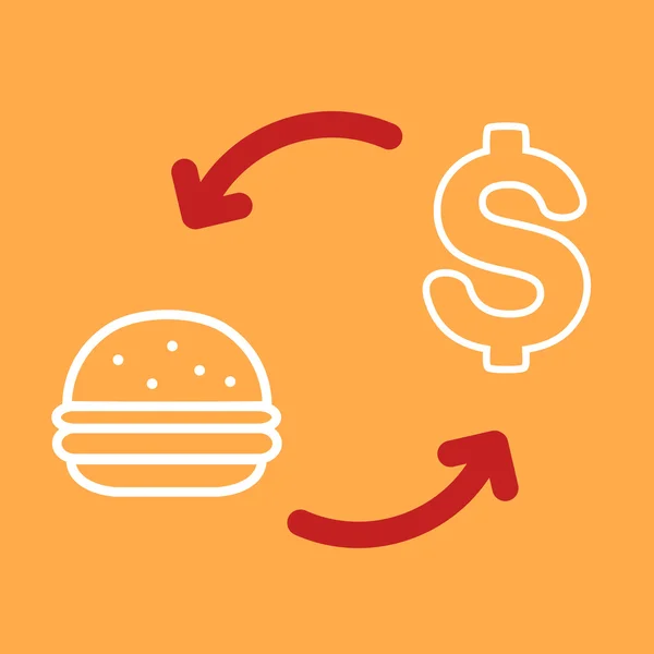 Change de monnaie pour burger . — Image vectorielle